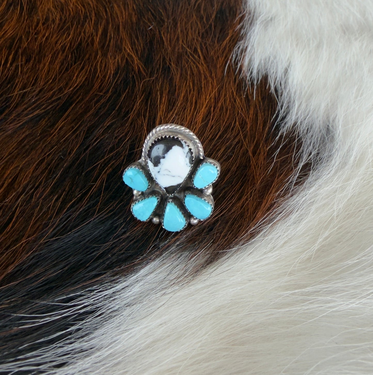 Turquoise & White Buffalo Ring