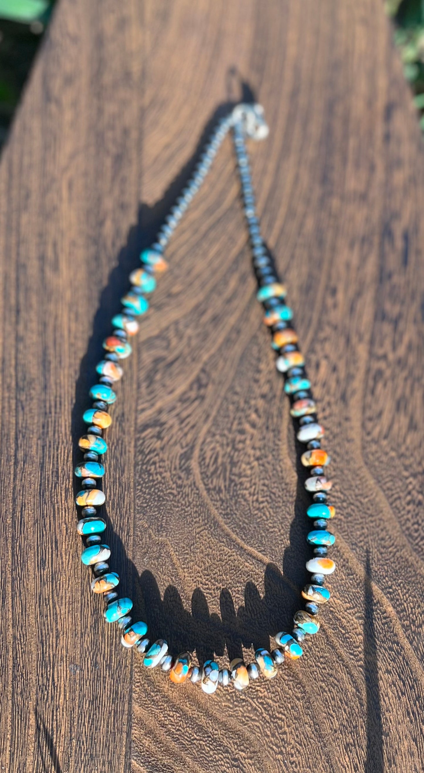 Turquoise & Spiny Oyster Navajo Pearls