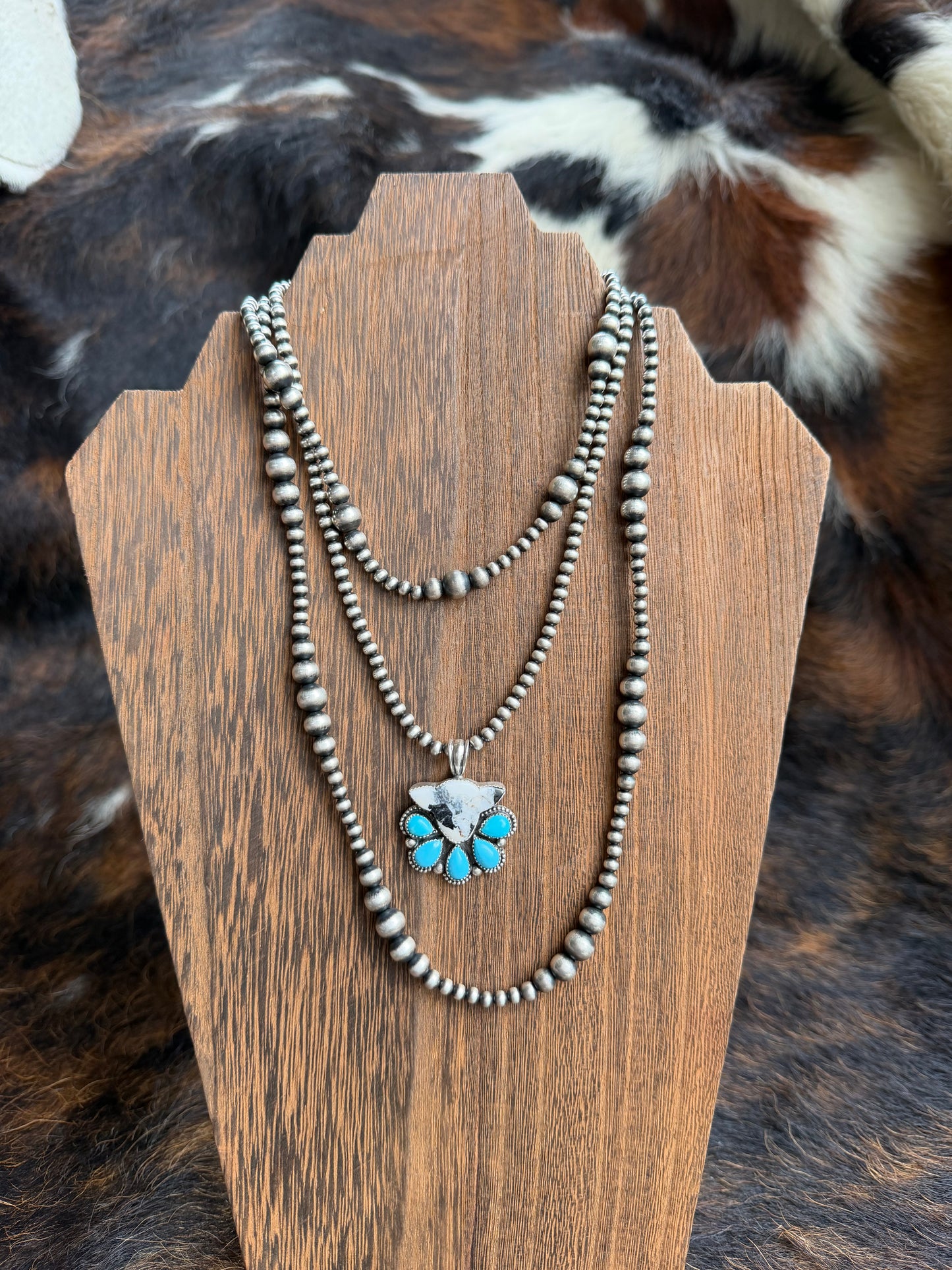 White Buffalo & Turquoise Cow-Head