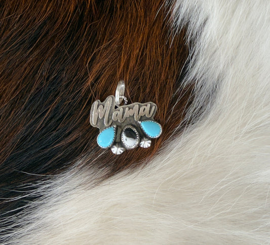 Turquoise & White Buffalo Mama Pendent🖤