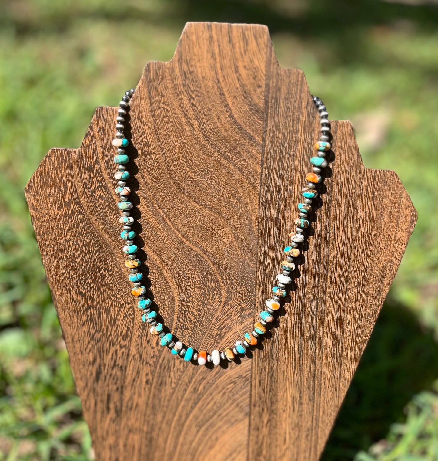 Turquoise & Spiny Oyster Navajo Pearls