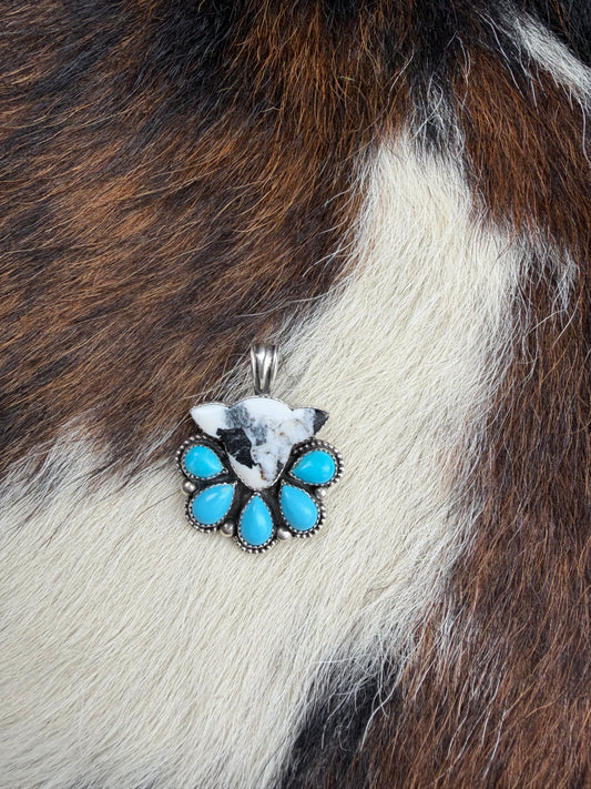 White Buffalo & Turquoise Cow-Head